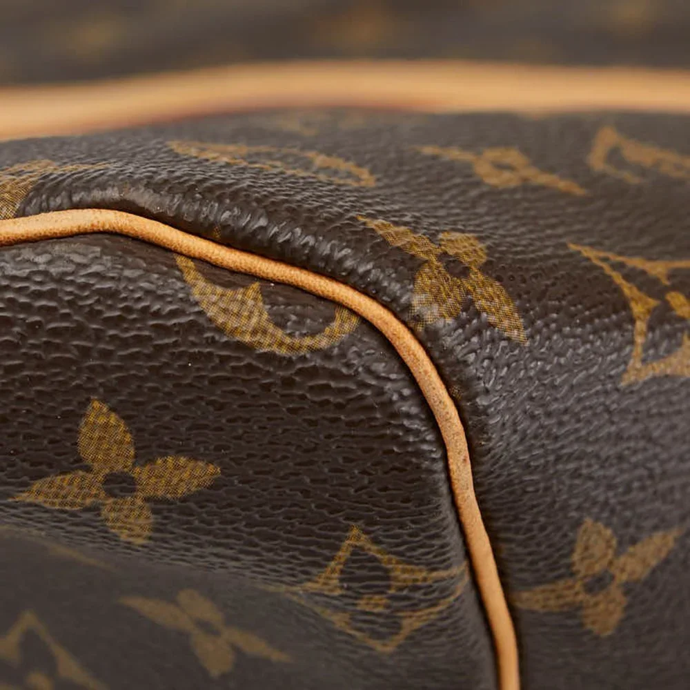 LOUIS VUITTON Authentic Brown Monogram Leather Keepall 60 Boston Bag